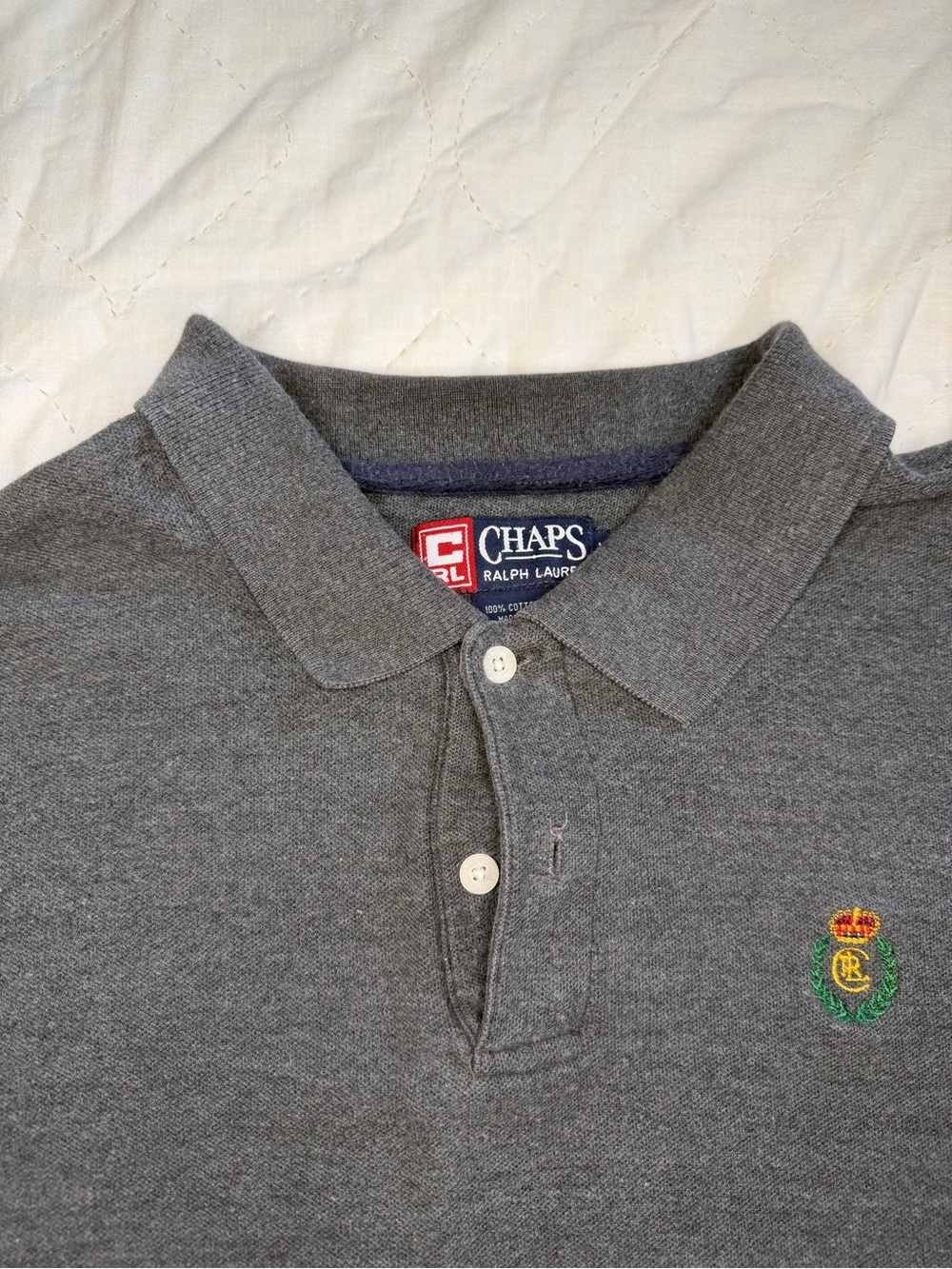 Ralph Lauren Chaps Men's Gray Polo with Embroidered Crest